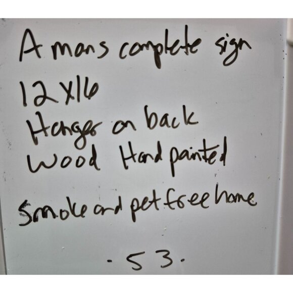 Rustic Wooden Wall Sign 12x16 Hand-Painted With Humorous Quote & Hanging Hook - Picture 6 of 6